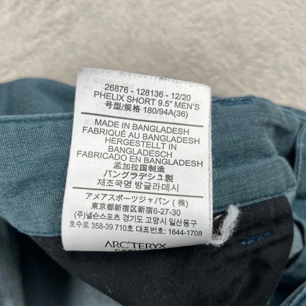 Arcteryx Phelix Short Mens 36 Blue Casual Cotton Blend Stretch Hiking 9